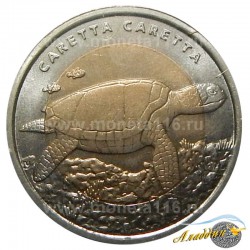 Монета 1 лира Морская черепаха