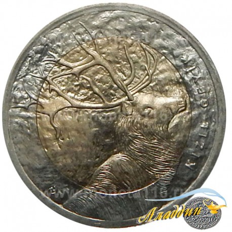 Монета 1 лира Олень