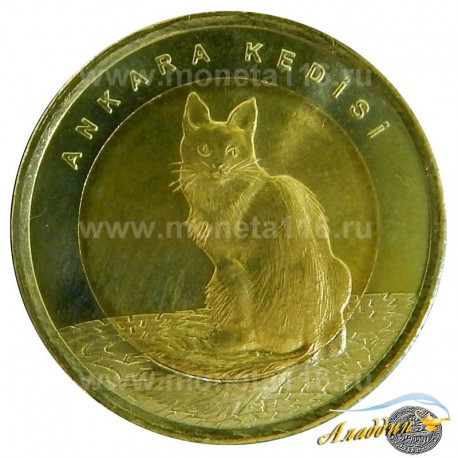 Монета 1 лира Ангорская Кошка