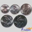 Набор из 5 монет Индонезия. Птицы