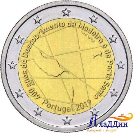 2 евро. 600-летие открытия острова Мадейра