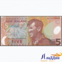 Банкнота 5 долларов Новая Зеландия. Пластик