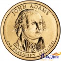 Монета 1 доллар Джон Адамс 2-ой президент США