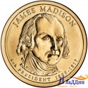 Монета 1 доллар Джеймс Мэдисон 4-ый президент США