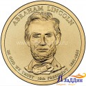 Монета 1 доллар Авраам Линкольн 16-ый президент США. 2010 год