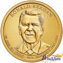 Монета 1 доллар Рональд Рейган 40-ой президент США. 2016 год