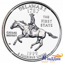 Монета 25 центов штат США Делавэр. 1999 год