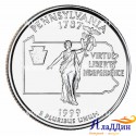 Монета 25 центов штат США Пенсильвания. 1999 год