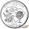 Монета 25 центов штат США Южная Каролина. 2000 год