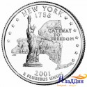 Монета 25 центов штат США Нью-Йорк. 2000 год