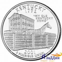 Монета 25 центов штат США Кентукки. 2001 год