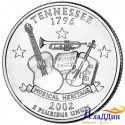 Монета 25 центов штат США Теннессии. 2002 год