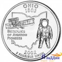 Монета 25 центов штат США Огайо. 2002 год