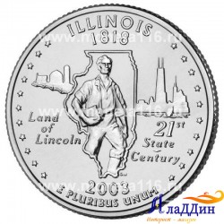 Монета 25 центов штат США Иллинойс. 2003 год