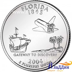 Монета 25 центов штат США Флорида. 2004 год