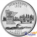 Монета 25 центов штат США Миннесота. 2005 год