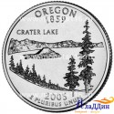 Монета 25 центов штат США Орегон. 2005 год