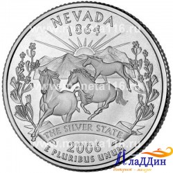 Монета 25 центов штат США Невада. 2006 год