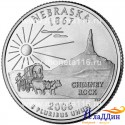 Монета 25 центов штат США Небраска. 2006 год