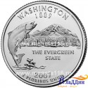 Монета 25 центов штат США Вашингтон. 2007 год