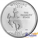 Монета 25 центов штат США Вайоминг. 2007 год