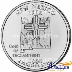 Монета 25 центов штат США Нью-Мексика. 2008 год