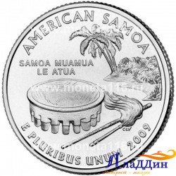 Монета 25 центов США Американское Самоа. 2009 год