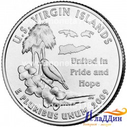 Монета 25 центов США Американские Виргинские острова. 2009 год