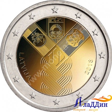 2 евро. 100-летие независимости прибалтийских государств. Латвия