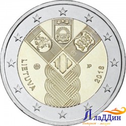 2 евро. Прибалт илләренең бәйсезлегенә 100 ел. Литва