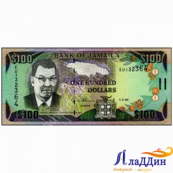 Банкнота 100 долларов Ямайка
